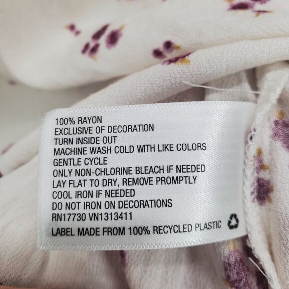 Knox Rose Womens Pink Cream Floral Tunic Top Sz S Long Sleeve V-Neck Lace Boho - Picture 12 of 15